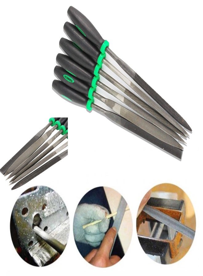 Malfah Enterprises مجموعة مبارد إبر فولاذية من مالفاه، 6 قطع بمقبض معدني وبلاستيكي، رقم المنتج 272106 - Image 2